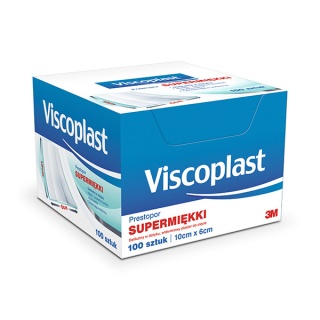 Plaster Viscoplast supermikki Prestopor 10cm x 6cm , op.100 szt 3M-YP201040018