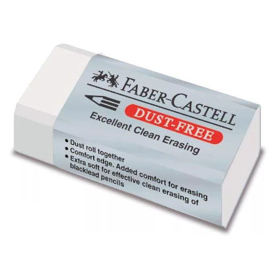 Gumka Faber Castell  DUST FREE plastikowa dua wymiary: 62 x 21,5 x 11,5 mm